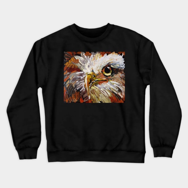 Ozzie Famous Bald Eagle Textured Painting Crewneck Sweatshirt by artsale